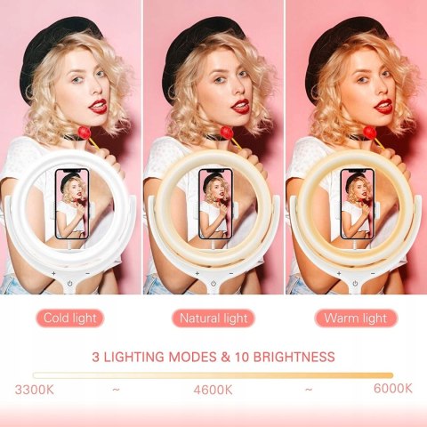 LAMPA PIERŚCIENIOWA LED RING 12" + STATYW