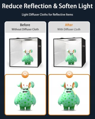 NAMIOT BEZCIENIOWY FOTOGRAFICZNY LED 30x30x30CM DUCLUS + 8 TEŁ