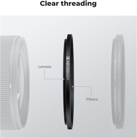PIERŚCIEŃ REDUKCYJNY ADAPTER FILTRA K&F CONCEPT STEP-UP 58-82MM 2 SZTUKI