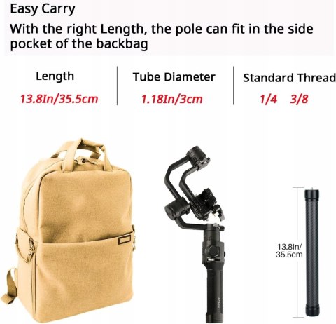 PRZEDŁUŻENIE DRĄŻEK DO GIMBALA MONOPODU DJI RS4/RS4 PRO/RS3 MINI/RS3