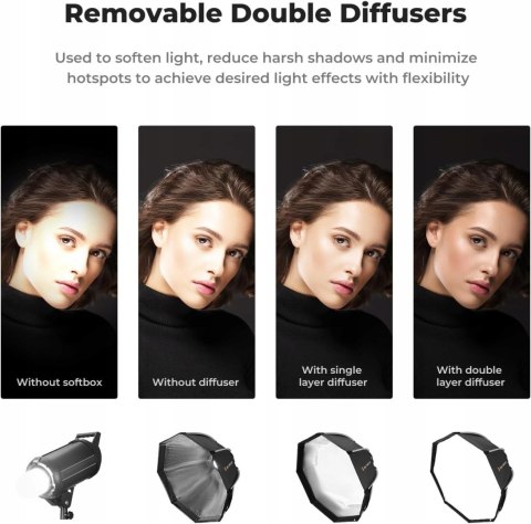 SOFTBOX MODYFIKATOR ŚWIATŁA OKTAGONALNY K&F CONCEPT 55CM OCTAGON