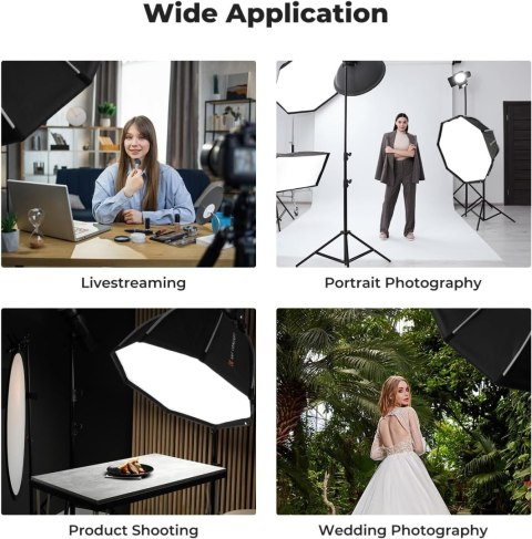 SOFTBOX MODYFIKATOR ŚWIATŁA OKTAGONALNY K&F CONCEPT 55CM OCTAGON