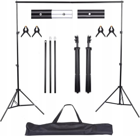 STATYW BELKA ZESTAW DO ZAWIESZANIA TŁA TEŁ 2x2M + 4 KLIPSY UNIDEAL