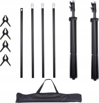 STATYW BELKA ZESTAW DO ZAWIESZANIA TŁA TEŁ 2x2M + 4 KLIPSY UNIDEAL