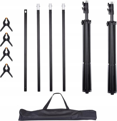 STATYW BELKA ZESTAW DO ZAWIESZANIA TŁA TEŁ 2x2M + 4 KLIPSY UNIDEAL