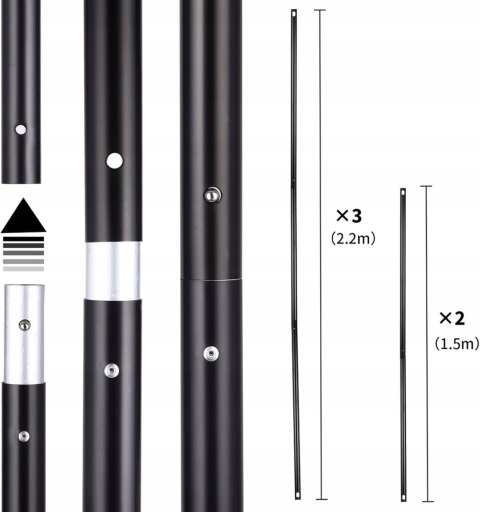 STATYW BELKA ZESTAW DO ZAWIESZANIA TŁA TEŁ 2x2M + 4 KLIPSY UNIDEAL