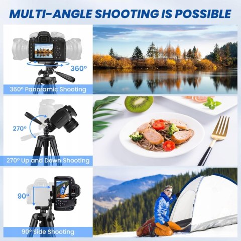 STATYW FOTOGRAFICZNY TRIPOD Z GŁOWICĄ VICTIV 162CM CZARNY