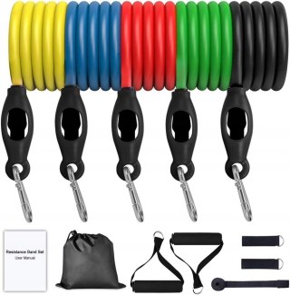 ZESTAW 5 GUM OPOROWYCH DO ĆWICZEŃ FITNESS + WOREK